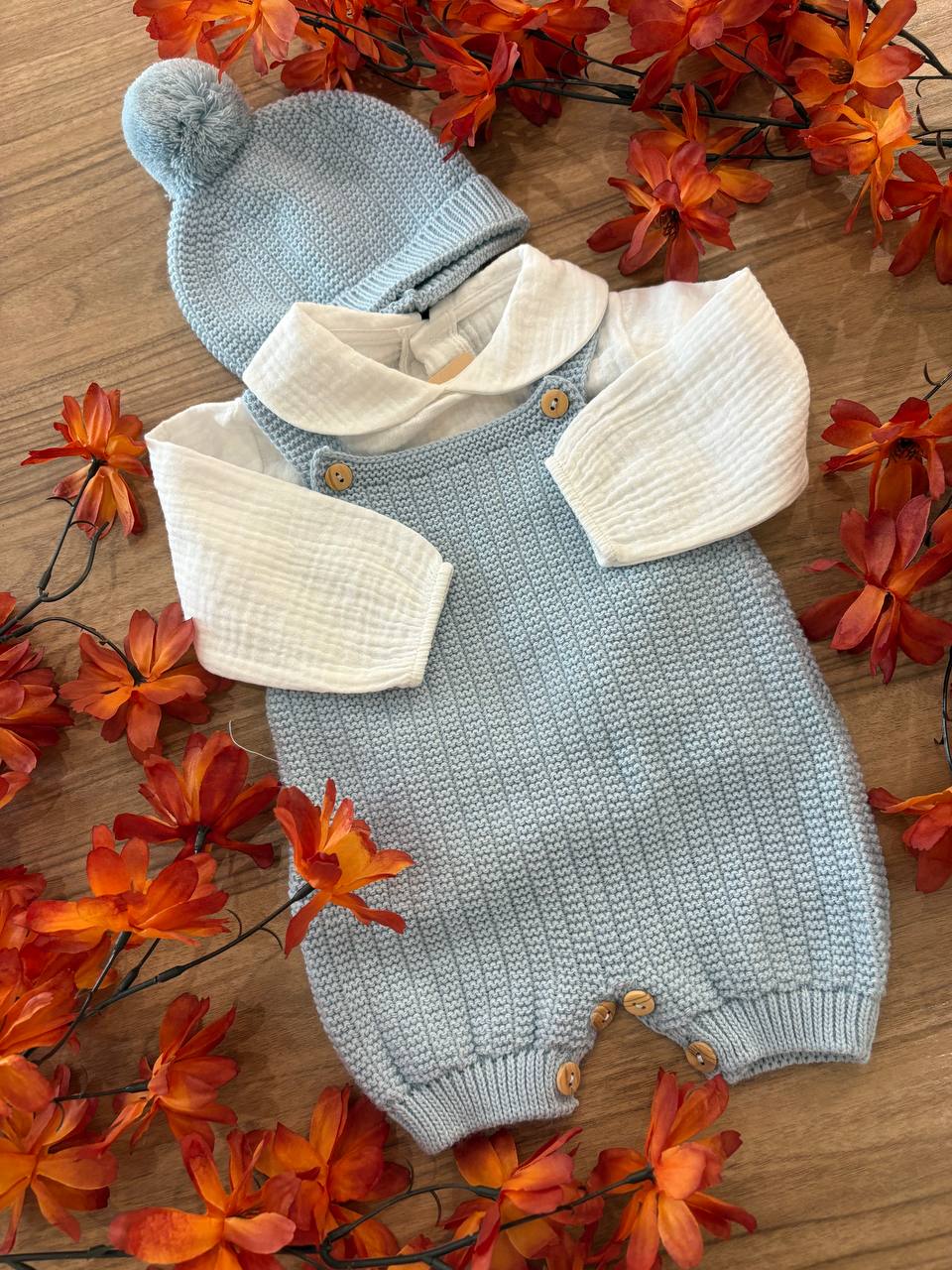 Pagliaccetto CON CAPPELLINO CELESTE BABY FASHION