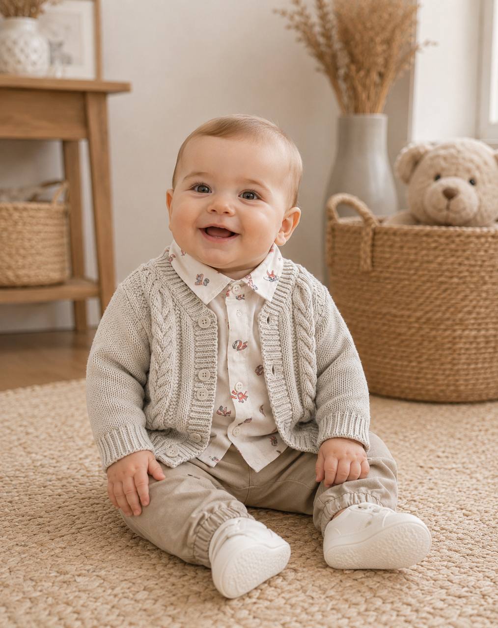 Completo CAMICIA E PANTALONE BEIGE MINIBANDA