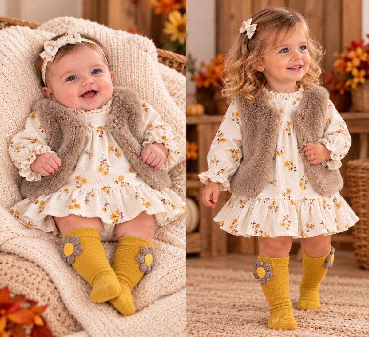 Abitino CON GILET FIORI MINIBANDA