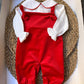 Salopette e camicia ROSSO PAPPA E LATTE