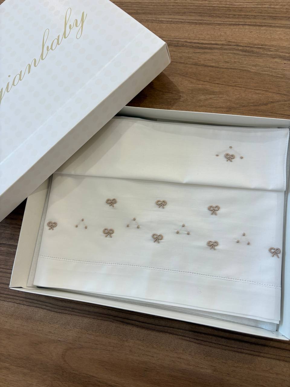 Lenzuolino FIOCCHI BIANCO ECRÙ ARTIGIANBABY
