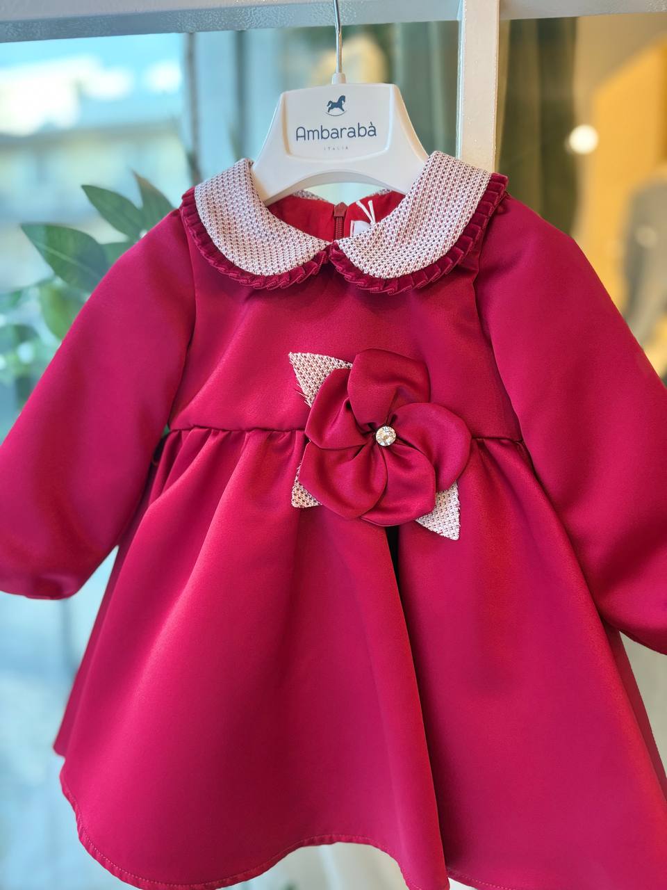 Abito rosso CON FIORE AMBARABÀ