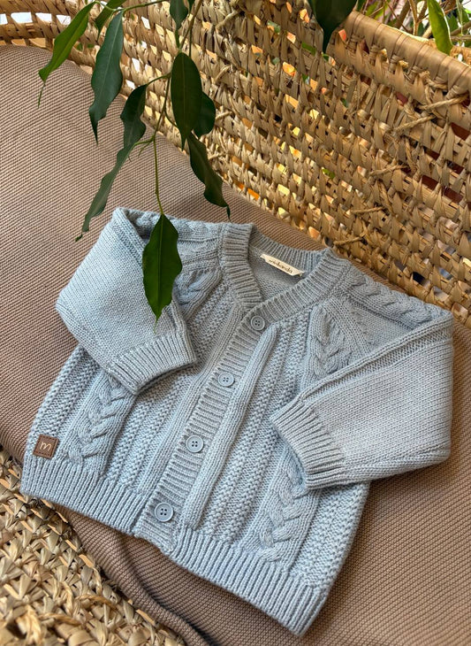 Cardigan TRECCIA AZZURRO MINIBANDA