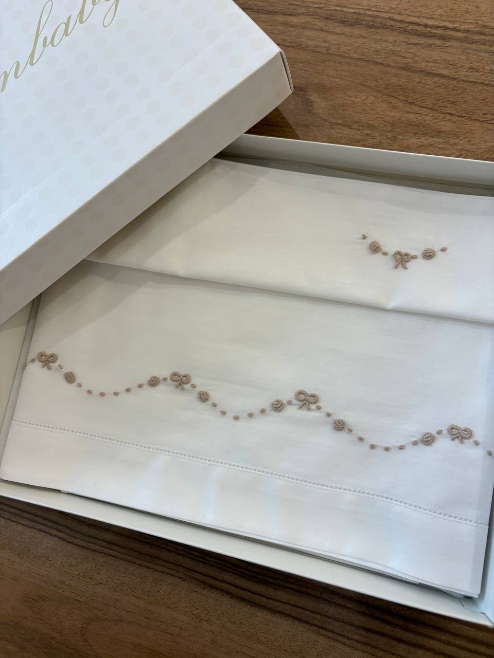 Lenzuolino NIDO D'AMORE BIANCO E ECRÙ ARTIGIANBABY