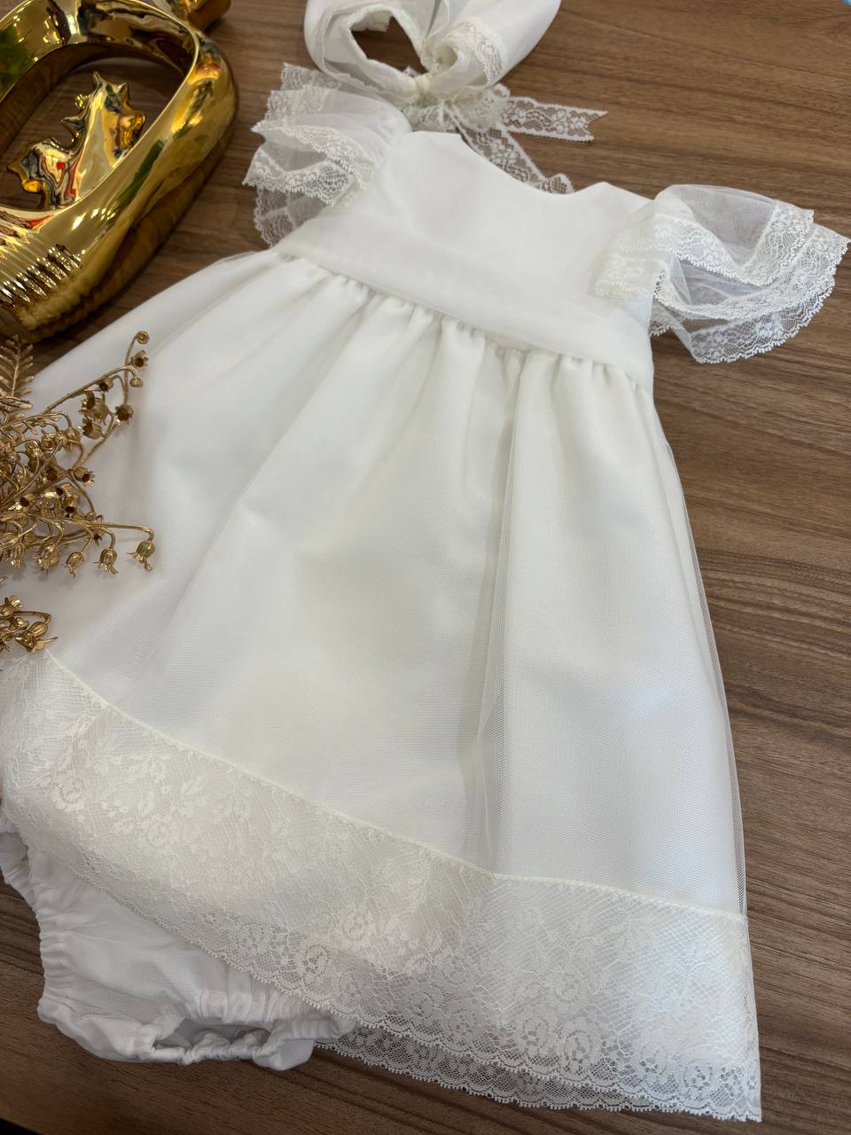 Abito Battesimale bianco BALZE RICAMATE NISERET