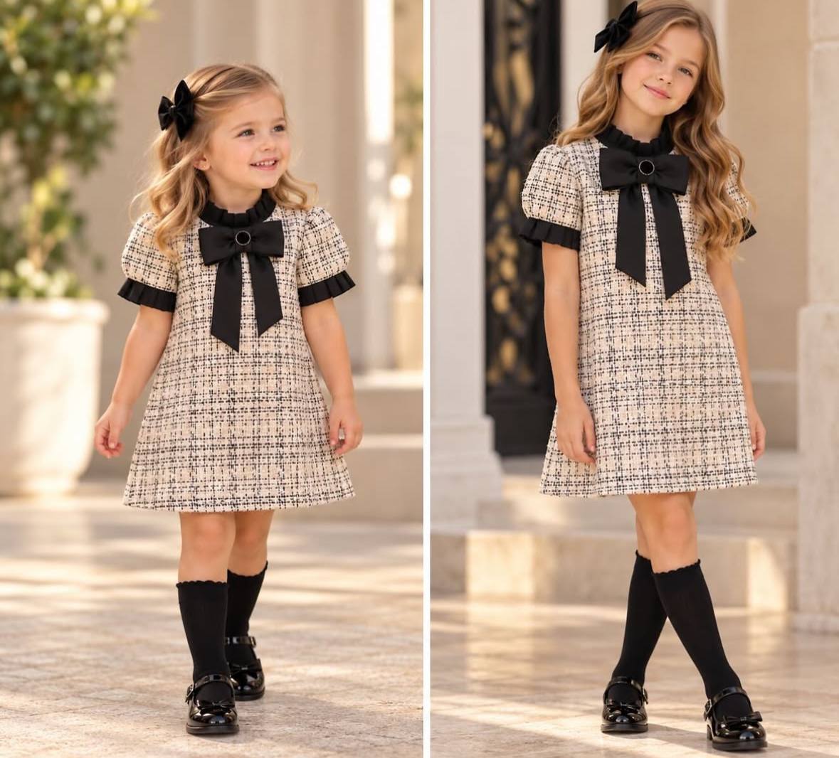Abito in Tweed con Fiocco Nero PETIT POSH