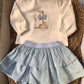 T-shirt e GONNA ORSETTO AZZURRO POLVERE MINIBANDA