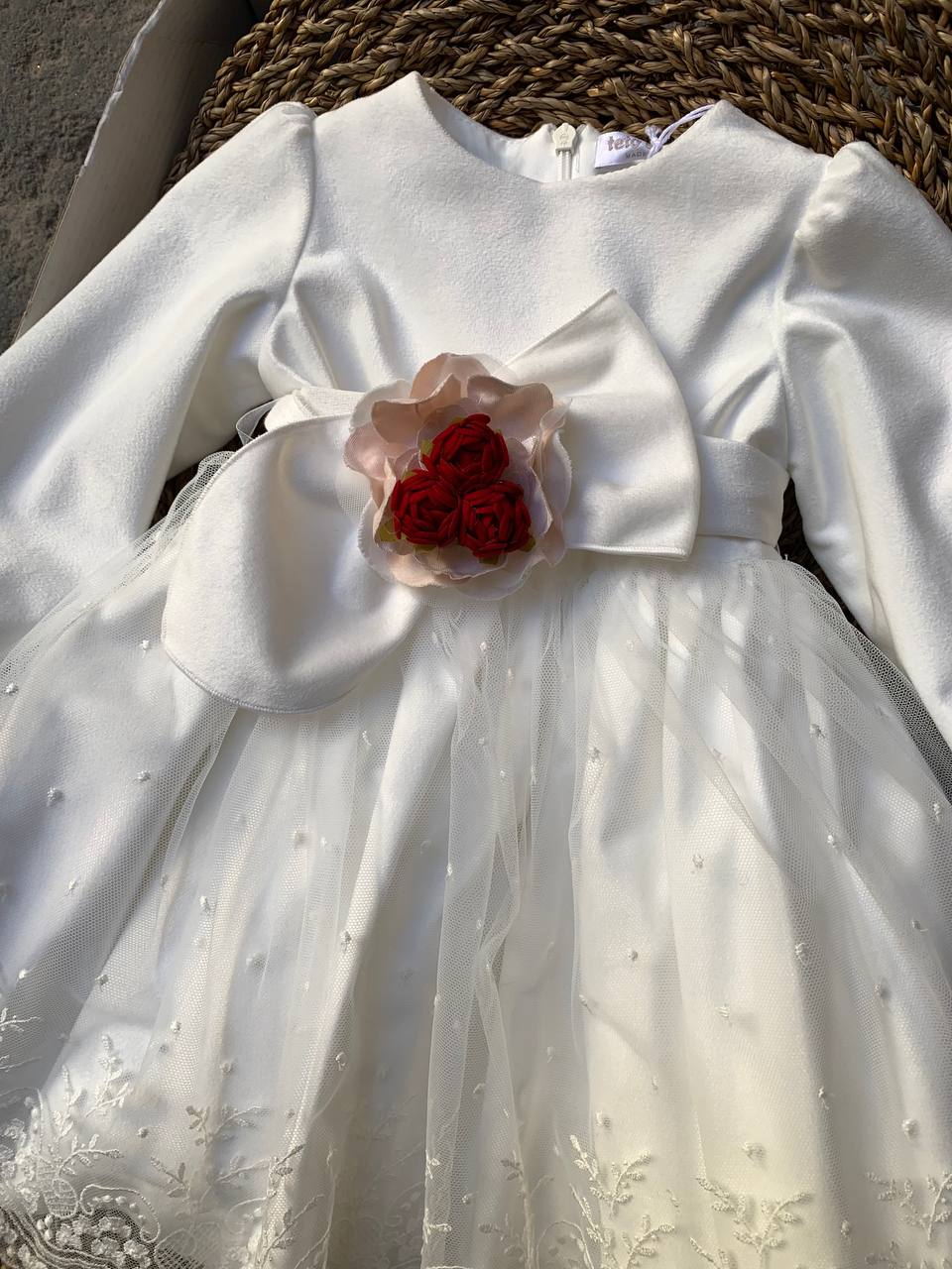 Abito VELLUTO Panna Christmas TETO E TATTA