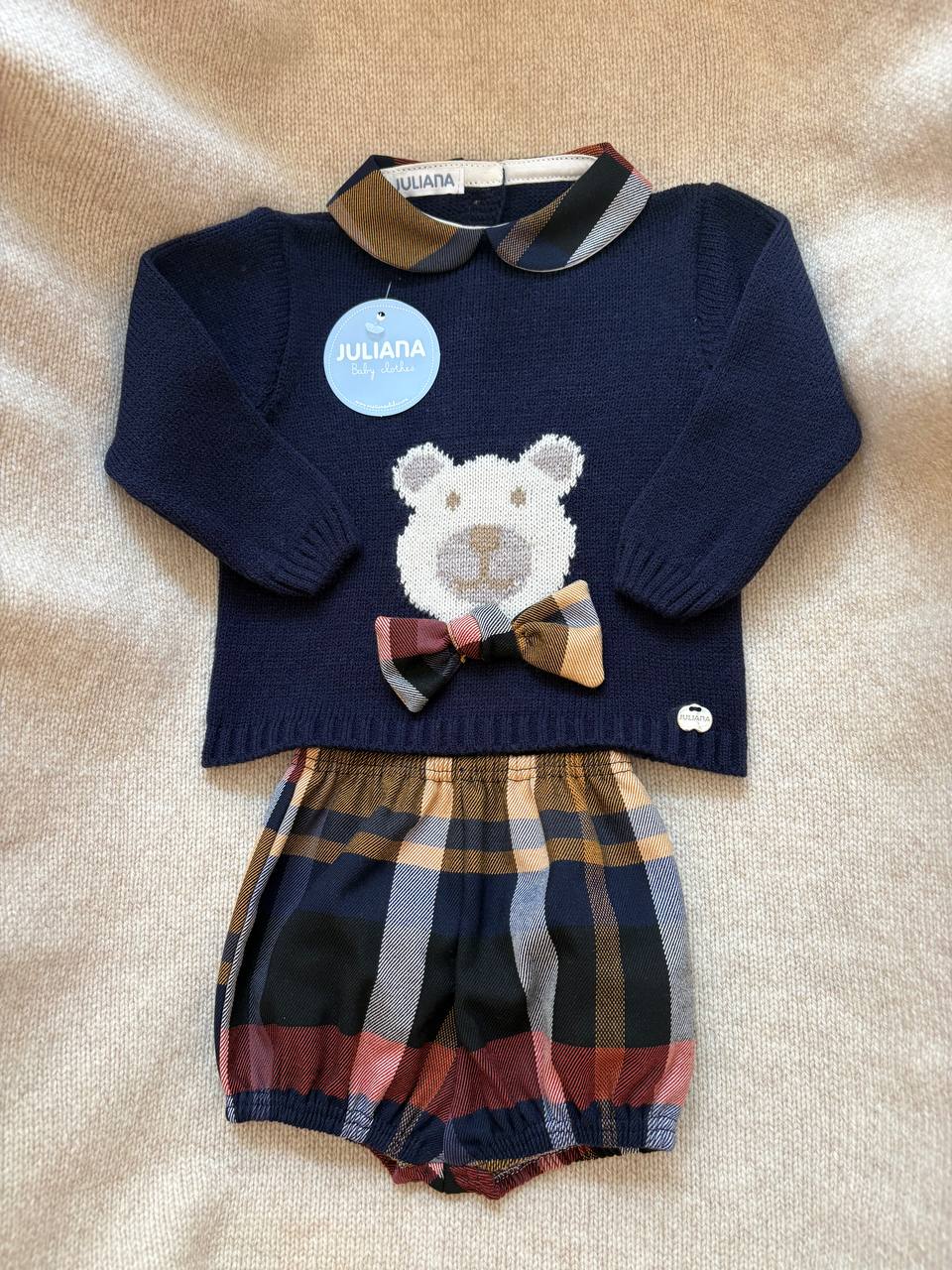 Completo A QUADRI ORSETTO E PAPILLON BLU JULIANA