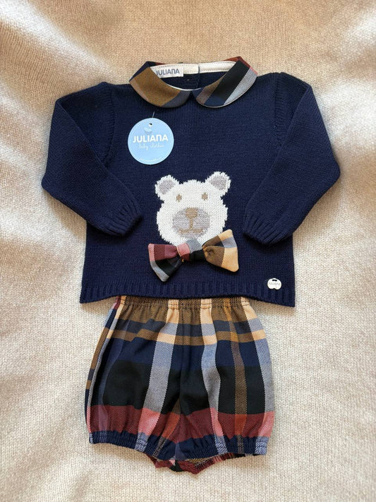 Completo A QUADRI ORSETTO E PAPILLON BLU JULIANA