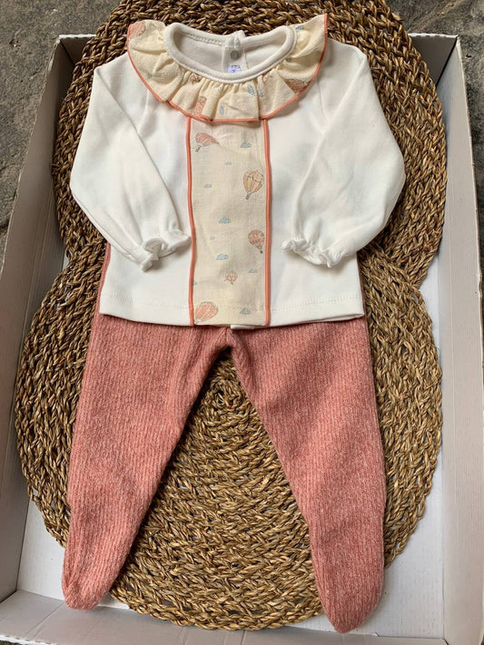 Tutina spezzata ROSA MONGOLFIERE CALAMARO