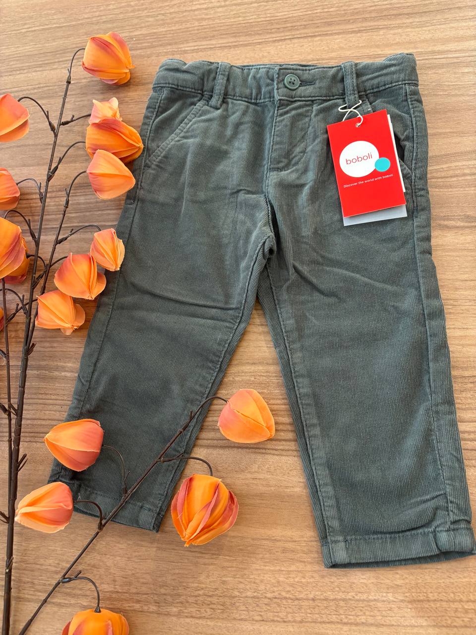Pantalone in velluto VERDE BOBOLI