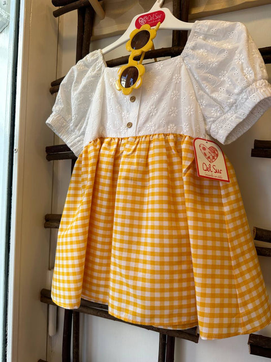 VESTITO QUADRI GIALLO DEL SUR