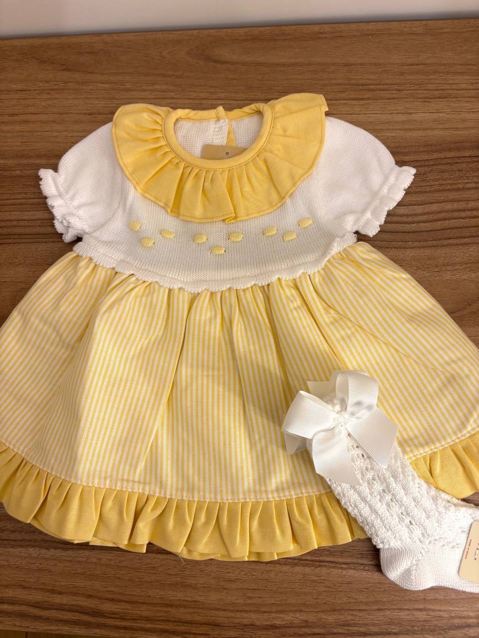 ABITO POIS GIALLO BABY FASHION