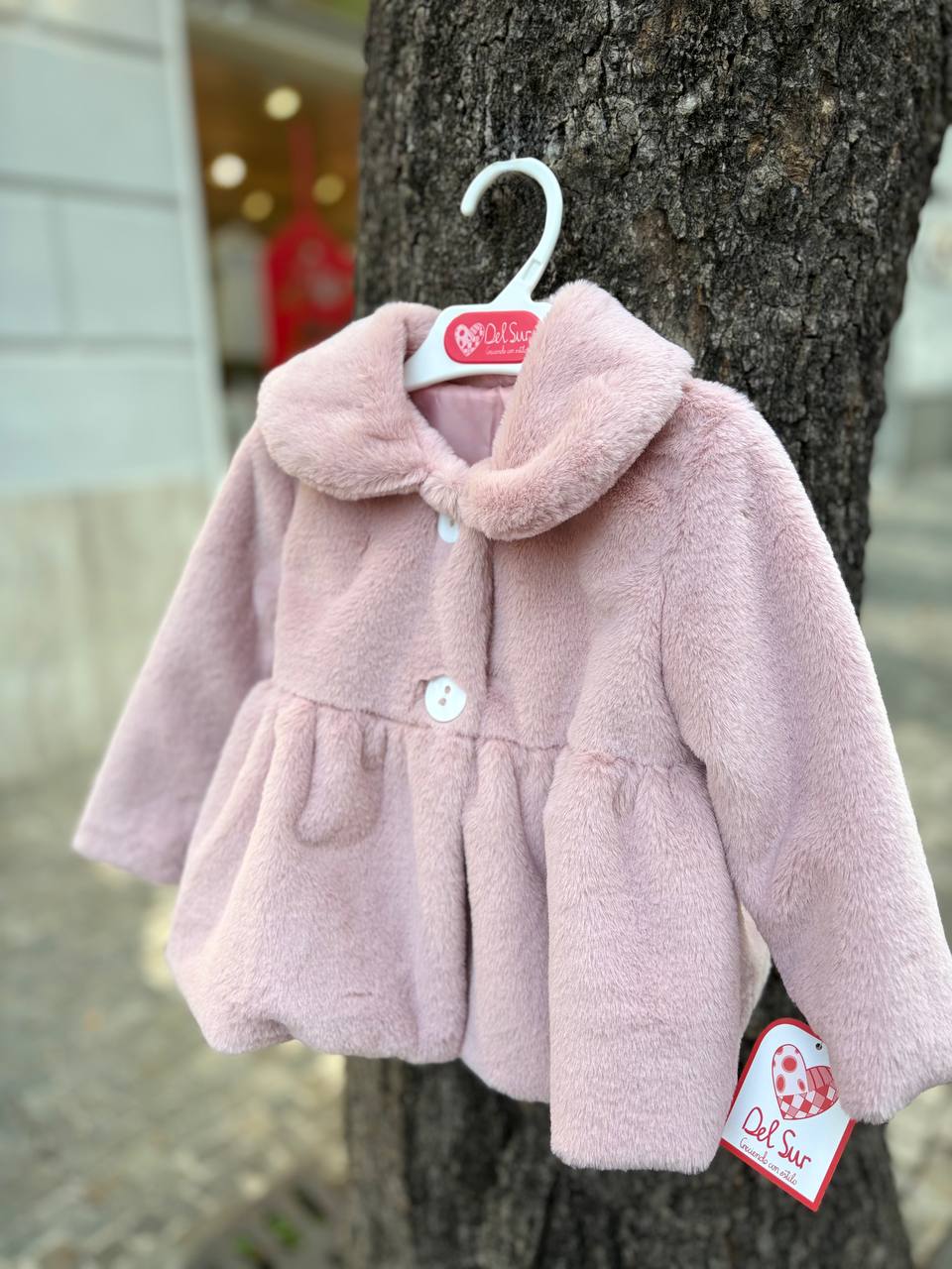 Cappottino ECO-PELLICCIA ROSA DEL SUR
