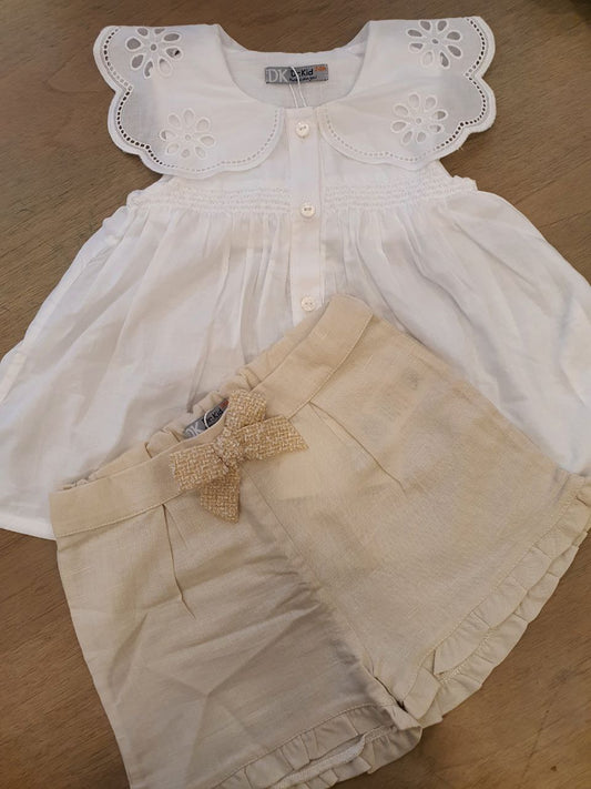 Completo camicia e shorts in lino Dr kid