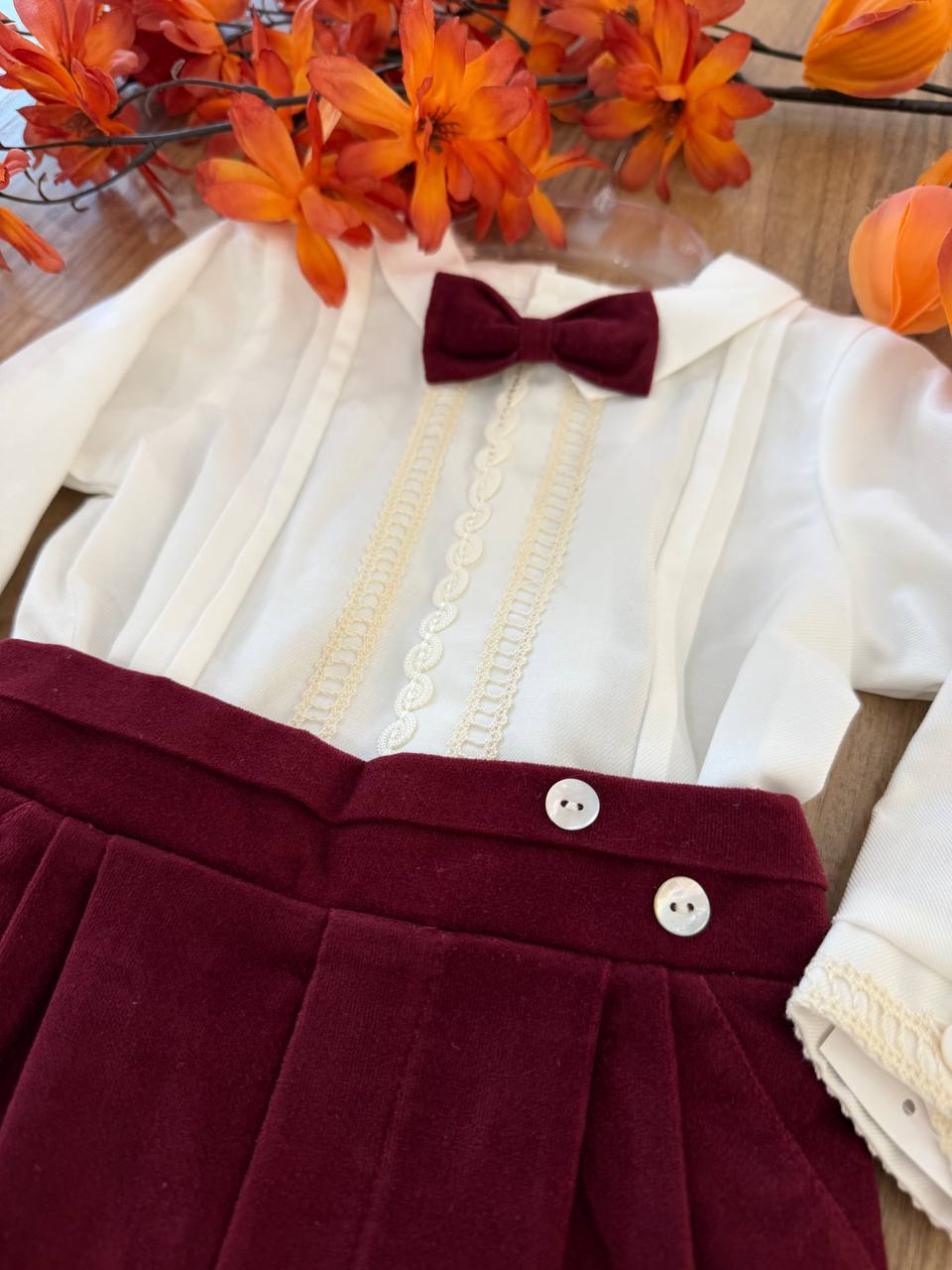 Abito Battesimale "UN PICCOLO RE"bordeaux