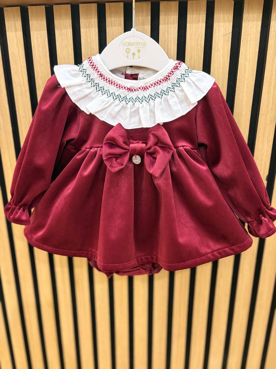 Abitino in velluto BORDEAUX VALENTINA BEBÈS