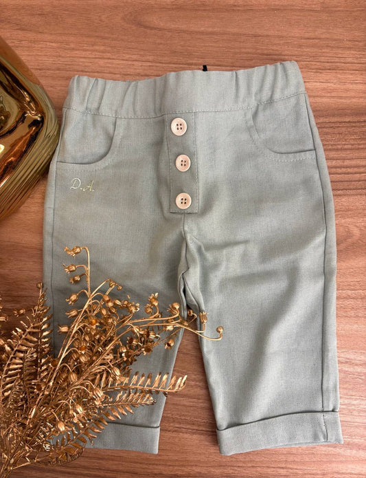 Pantalone IN LINO VERDE ACQUA DANIELE ALESSANDRINI