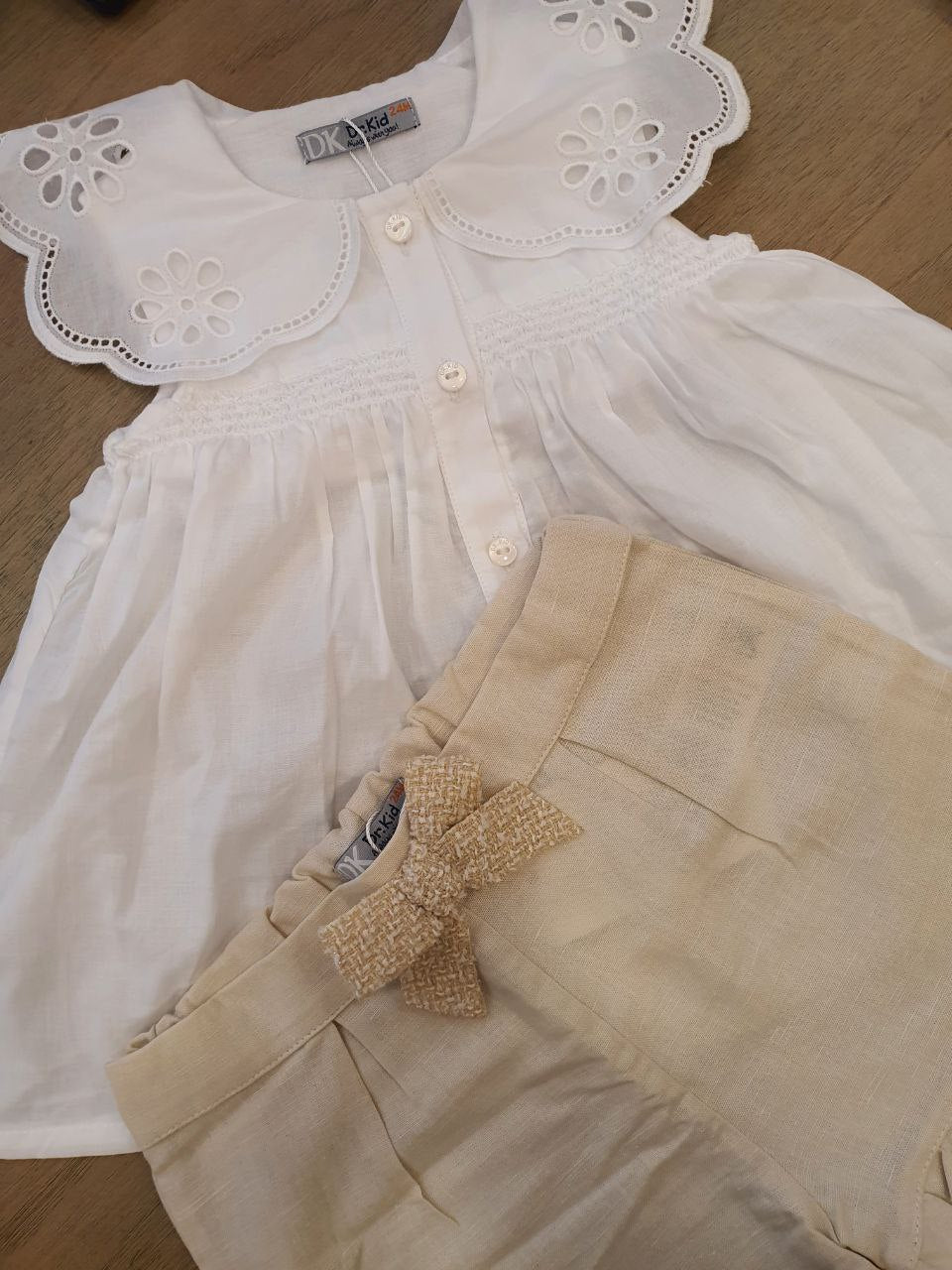 Completo camicia e shorts in lino Dr kid