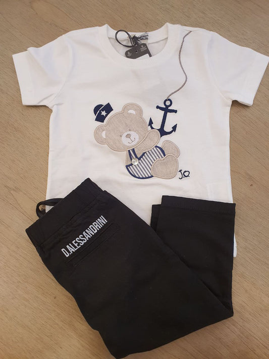 Completo t-shirt orso marinaio e pantalone Daniele alessandrini