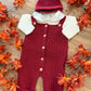 Salopette CON CAPPELLINO BORDEAUX QUADRI BABY FASHION