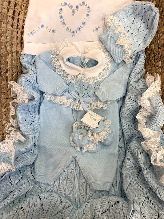 Coordinato Pizzo Azzurro Bebè di Almy