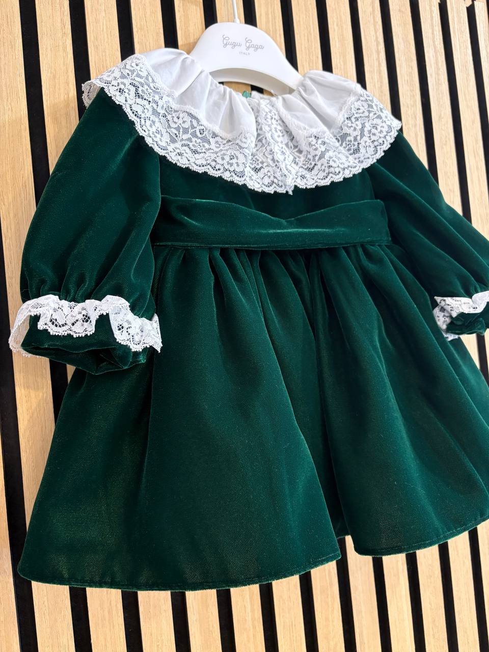 Abito VERDE BOSCO CON PIZZO GUGU GAGA