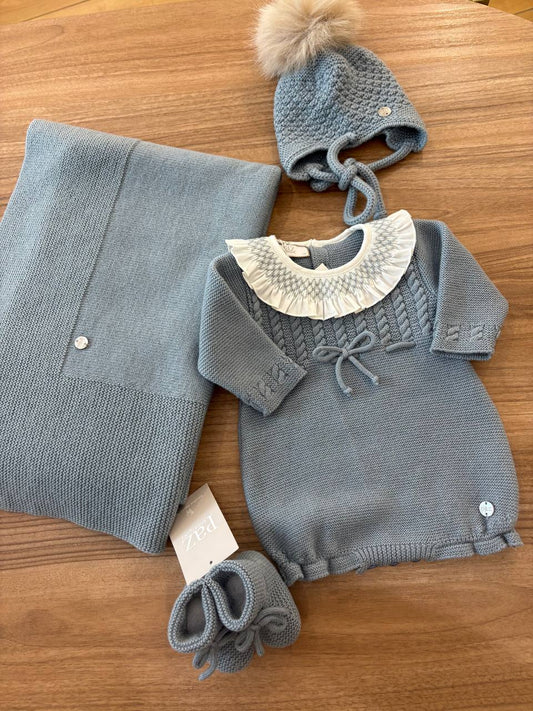 Coordinato ELEGANZA TRICOT AZZURRO Paz Rodriguez