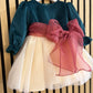 Abito TRICOLORE CON FIOCCO ORGANZA ALLEGRA