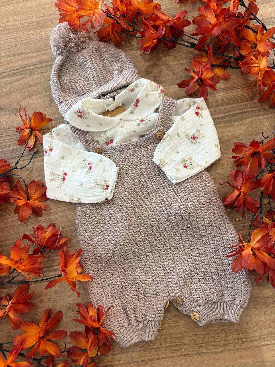 Pagliaccetto e CAPPELLINO BEIGE KOALA BABY FASHION