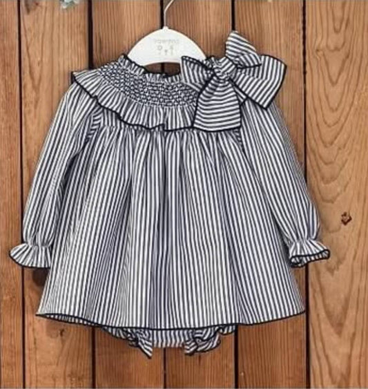 Vestito BLU PUNTO SMOCK Valentina bebès