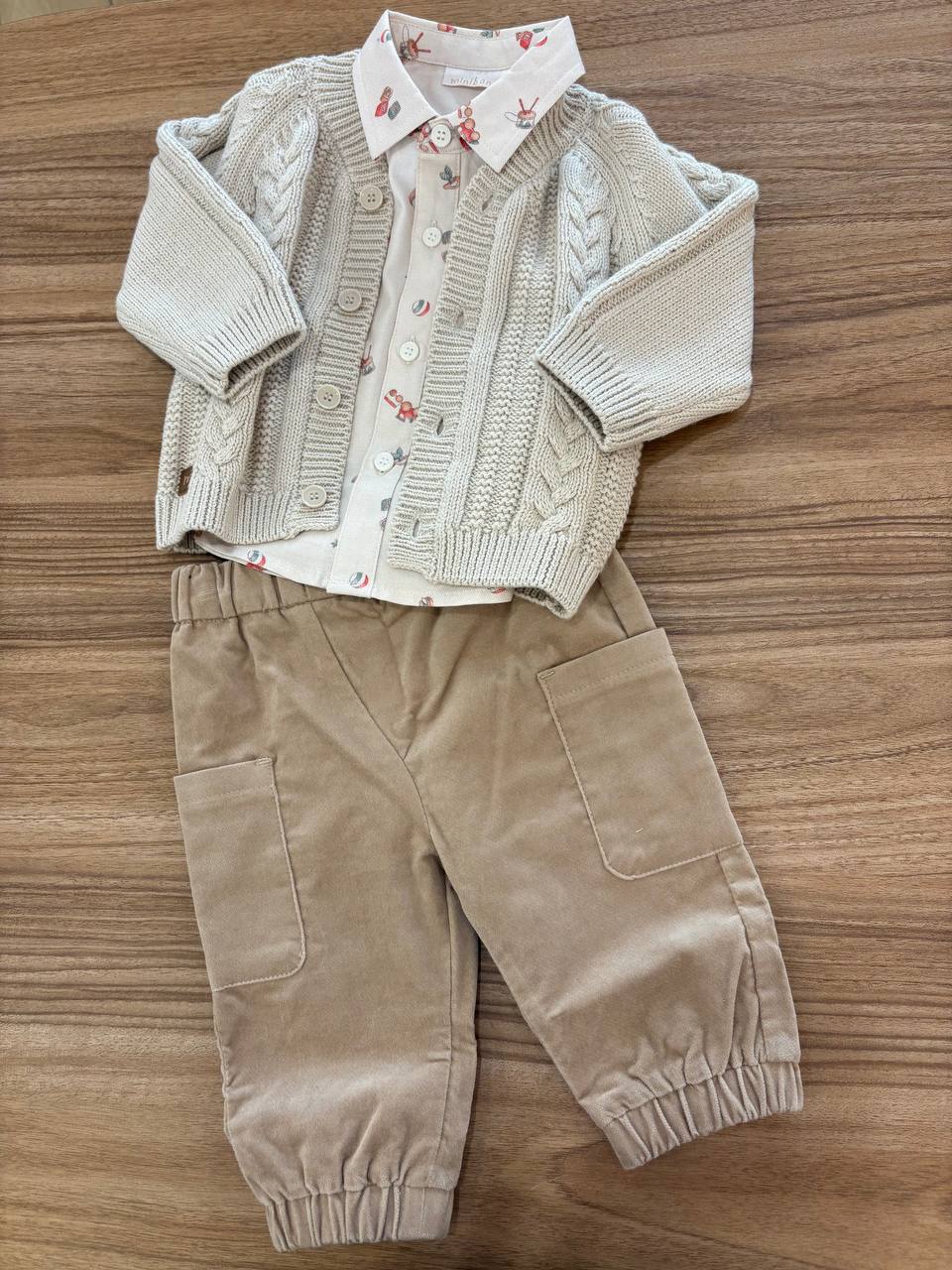 Completo CAMICIA E PANTALONE BEIGE MINIBANDA