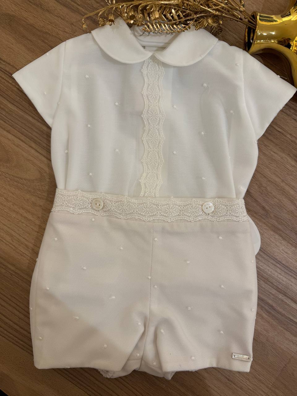 Abito Battesimale BEIGE E BIANCO NISERET