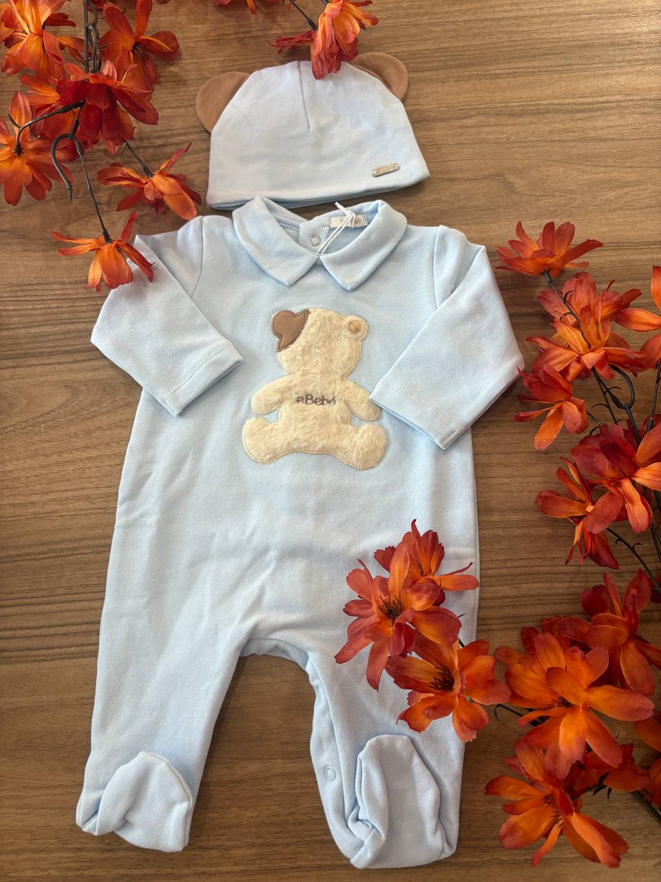 Tutina e cappellino ORSETTO CELESTE LE BEBÉ