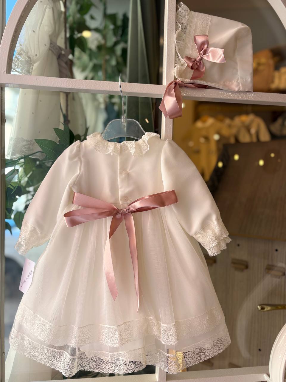 Abito Battesimale PANNA E ROSA