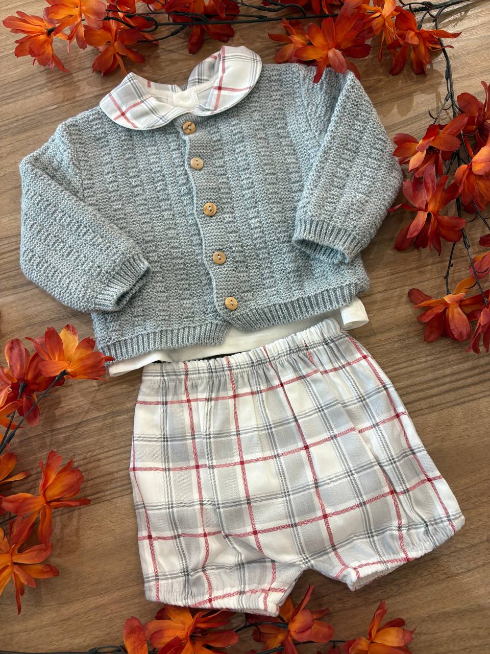 Coordinato GRIGIO A QUADRI BABY FASHION