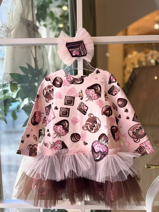 Abito ROSA E CIOCCOLATO DAGA