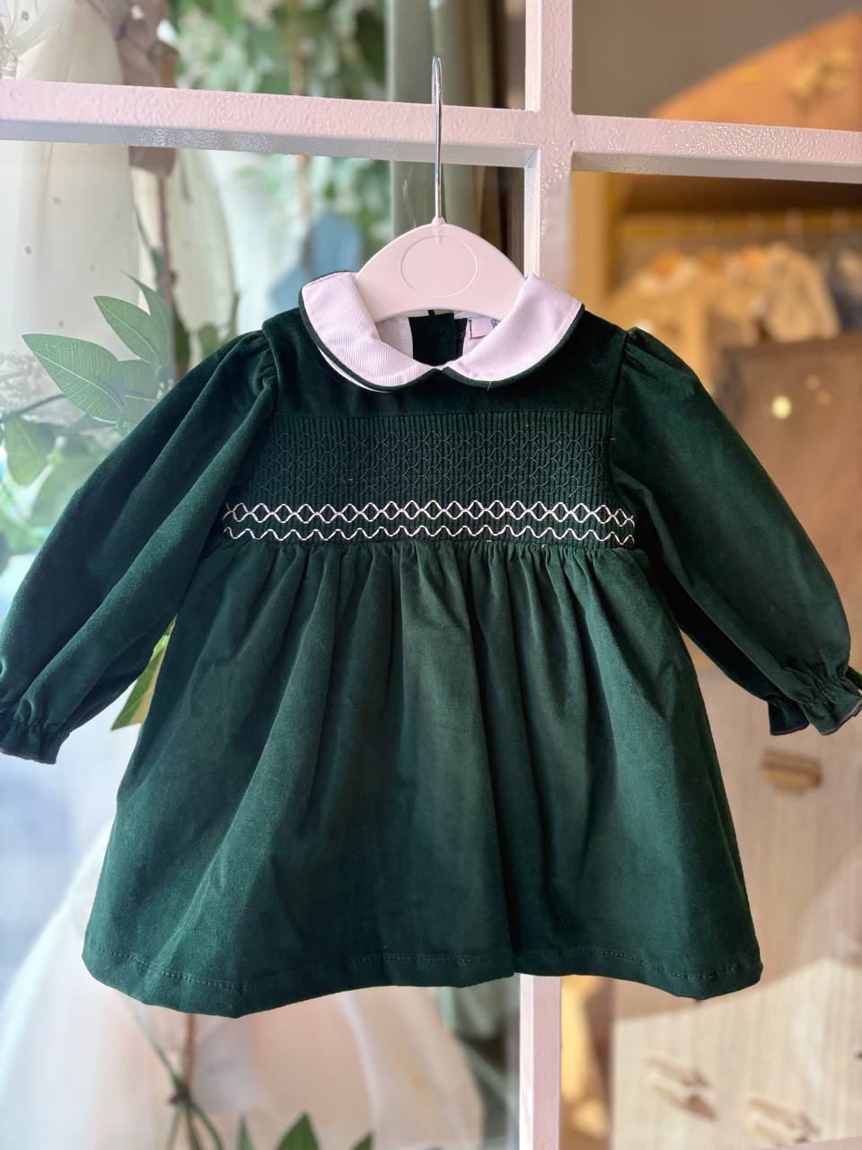 Abito VERDE BOSCO PUNTO SMOCK