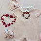 COORDINATO NASCITA CUORE DI ROSE ROSA BEBÉ DI ALMY
