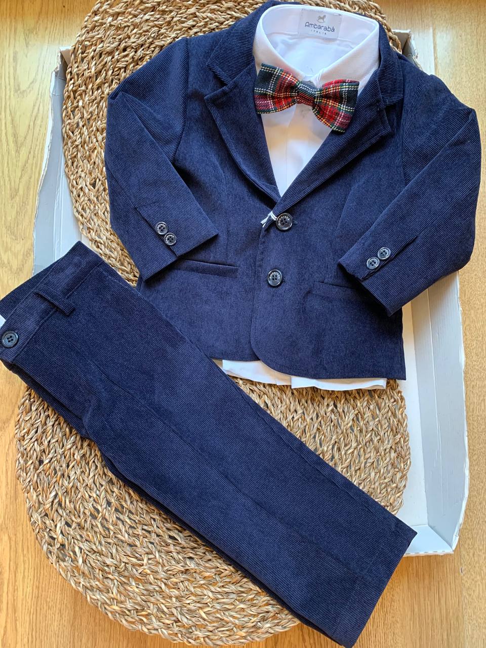 Completo CERIMONIA BLU VELLUTO AMBARABÀ