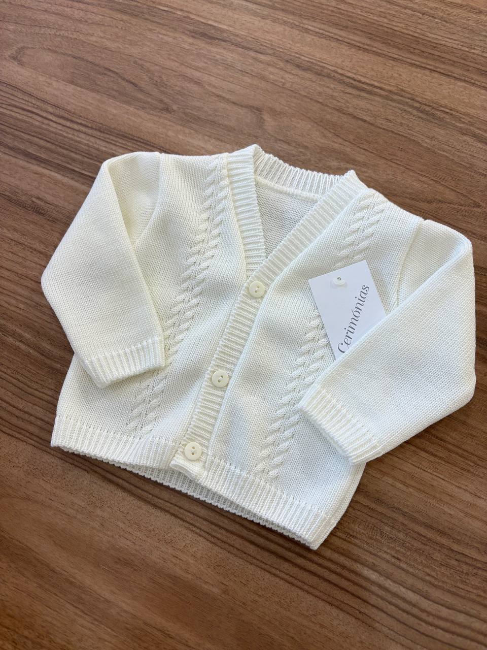 Cardigan IN FILO PANNA PONTO POR PONTO