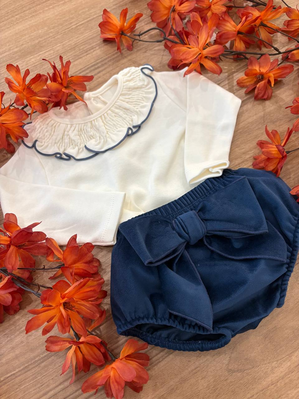Body ROUGE E CULOTTE FIOCCO BLU CALMARO