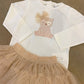Gonna Tulle e T-SHIRT CHAMPAGNE SARABANDA