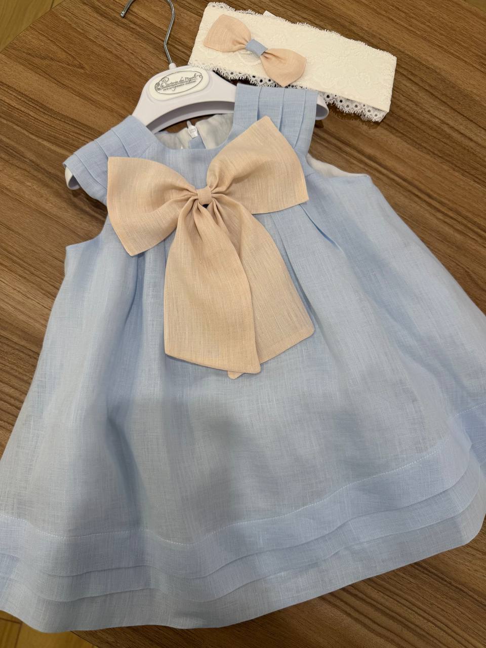 Vestito DI LINO CON MANICA RAGLAN LA SARTORIA DEI PICCOLI