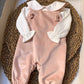 Salopette e camicia ROSA PAPPA E LATTE