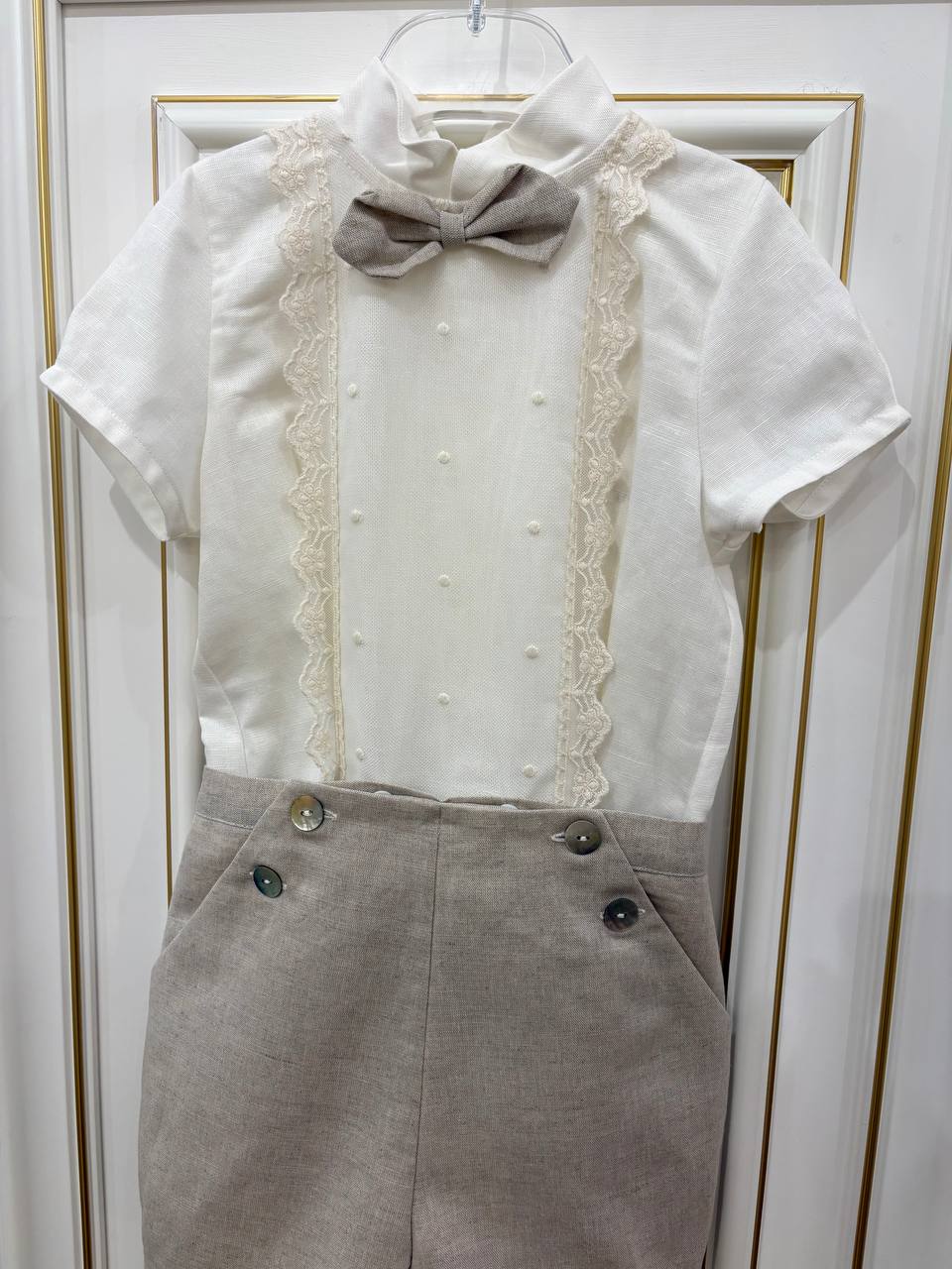 Abito CERIMONIA BEIGE PONTO POR PONTO