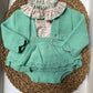Completo fiorellini verde salvia baby fashion