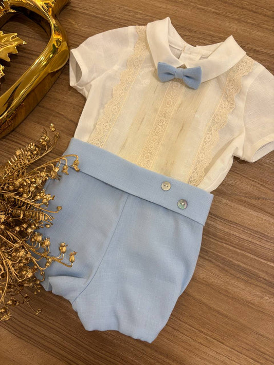 Abito Battesimale CELESTE PONTO POR PONTO