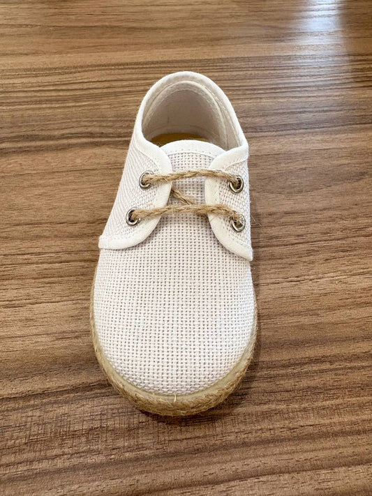 Scarpa BIANCA IN LINO BATILAS PRIMI PASSI